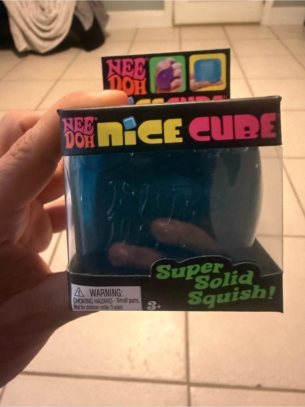 Nee Doh Nice Cube - Blue Super Solid Squish!